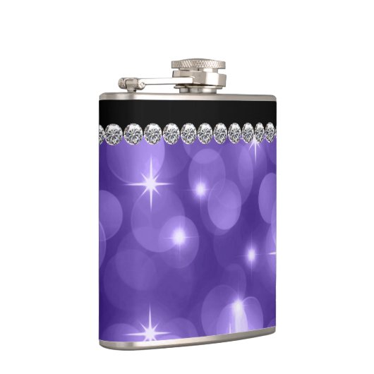 Elegant Sparkle Diamonds Lila Flachmann (Rechts)