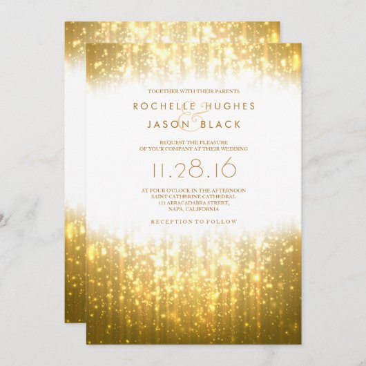 Elegant Sparkle Einladung (Vorne/Hinten)