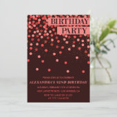 Elegant Sparkle Glitzer Confetti 92. Geburtstag Einladung (Stehend Vorderseite)