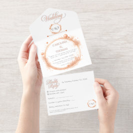 Elegant Sparkle Glitzer Hochzeitskriptkalligraphie All-in-One-Einladung