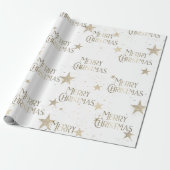 Elegant Sparkle Gold Stars Frohe Weihnachten Geschenkpapier (Ungerollt)