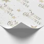 Elegant Sparkle Gold Stars Frohe Weihnachten Geschenkpapier (Ecke)