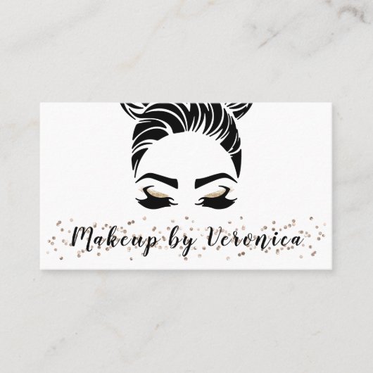 Elegant Sparkle Makeup Visitenkarte (Vorderseite)