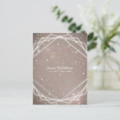 Elegant Sparkle Modern Geometric Save the Date Ankündigungspostkarte (Stehend Vorderseite)