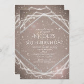 Elegant Sparkle Moderne geometrische Einladungen f (Vorne/Hinten)