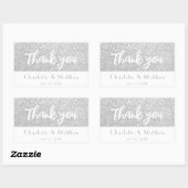 Elegant Sparkle Silver Glitzer Wedding Rechteckiger Aufkleber (Blatt)