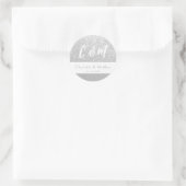 Elegant Sparkle Silver Glitzer Wedding Runder Aufkleber (Tasche)