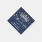 Elegant Sparkles Quinceañera Crown Navy Blue Serviette (Ecke)