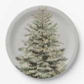 Elegant Sparkling Christmas Tree Paper Plates Pappteller (Vorderseite)