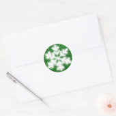 Elegant sparkling glitter green frosty snowflake runder aufkleber (Umschlag)