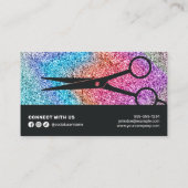 Elegant Sparkling Holographic Glitzer Hairstylist Rabattkarte (Rückseite)