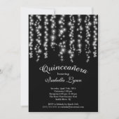 Elegant Sparkling Lights Quinceañera Party Einladung (Vorderseite)