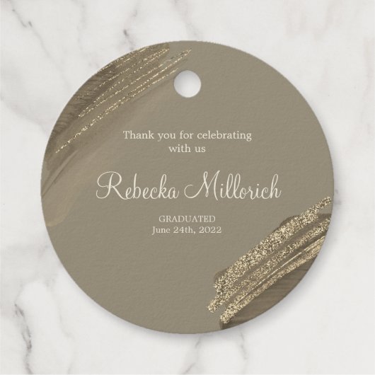 Elegant Sparkling Vielen Dank Abschluss Real Geschenkanhänger (Rückseite)