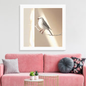 Elegant Sparrow Bird Wall Art Print – Minimalist Leinwanddruck (Insitu (Wohnzimmer))