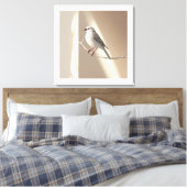 Elegant Sparrow Bird Wall Art Print – Minimalist Leinwanddruck (Insitu (Schlafzimmer))