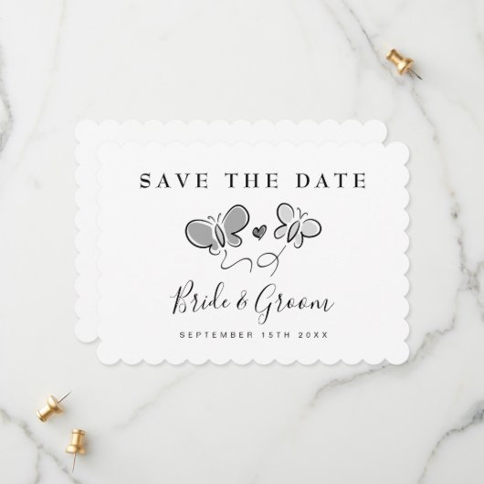 Elegant speichern Sie die Datumskarten für die Frü Save The Date (Vorderseite/Rückseite Beispiel)