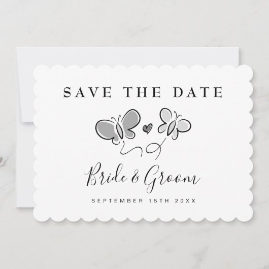 Elegant speichern Sie die Datumskarten für die Frü Save The Date (Vorderseite)