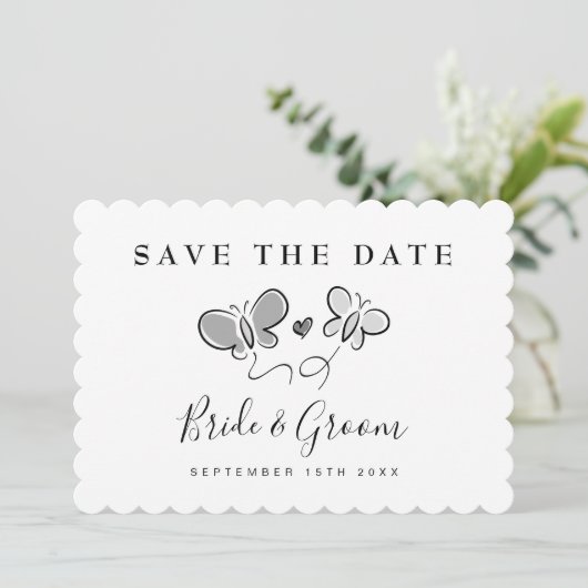 Elegant speichern Sie die Datumskarten für die Frü Save The Date (Stehend Vorderseite)