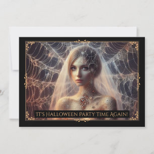 Elegant Spiderweb Girl Halloween Einladung