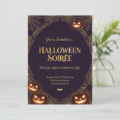 Elegant Spiderweb Halloween Invitation Einladung (Stehend Vorderseite)