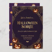 Elegant Spiderweb Halloween Invitation Einladung (Vorne/Hinten)