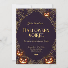 Elegant Spiderweb Halloween Invitation Einladung