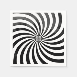 Elegant Spiral Black und White Paper Napkin Serviette