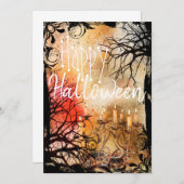 Elegant Spooky Happy Halloween Grußkarte Einladung (Vorne/Hinten)