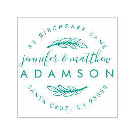 Elegant Sprig Wedding Couple's Rücksendeadresse Permastempel