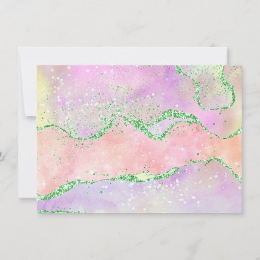 Elegant Spring Agate | Hübsche Wasserfarbenhochzei Einladung (Rückseite)