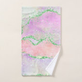 Elegant Spring Agate | Spielende Imitate Grüner Gl Badhandtuch Set (Handtuch)