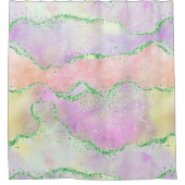 Elegant Spring Agate | Spielende Imitate Grüner Gl Duschvorhang (Vorderseite)