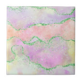 Elegant Spring Agate | Spielende Imitate Grüner Gl Fliese (Vorderseite)