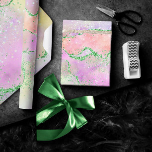 Elegant Spring Agate Spielende Imitate Grüner Gl Geschenkpapier