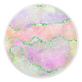 Elegant Spring Agate | Spielende Imitate Grüner Gl Keramikknauf (Vorderseite)