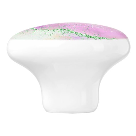 Elegant Spring Agate | Spielende Imitate Grüner Gl Keramikknauf (Seitenansicht)