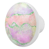 Elegant Spring Agate | Spielende Imitate Grüner Gl Keramikknauf (Rechts)