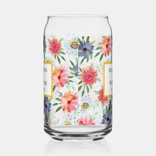 Elegant Spring Boho Chic Greenery Wildblume Dosenglas (Links)