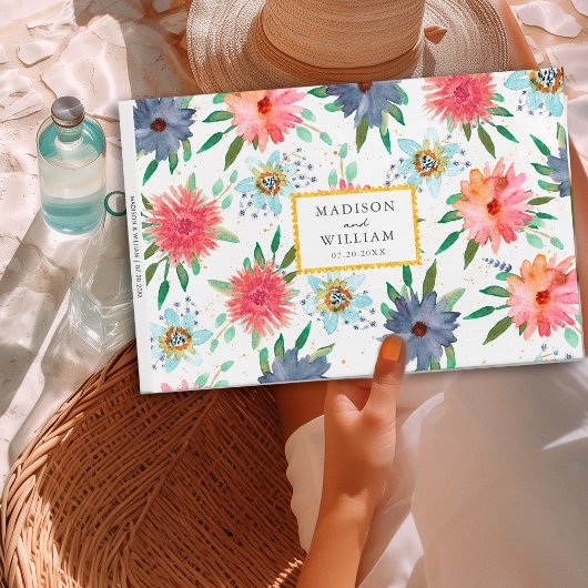 Elegant Spring Boho Chic Greenery Wildblume Gästebuch