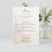 Elegant Spring Botanical Wedding Menu Card Begleitkarte (Stehend Vorderseite)