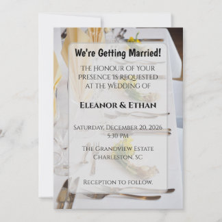 Elegant Spring Daffodil Place Setting Formal Weddi Einladung