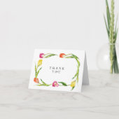 Elegant Spring Flower Tulip Bridal Shower Dankeskarte (Vorderseite)
