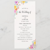 Elegant Spring Flowers Botanical Wedding Programm (Vorderseite)