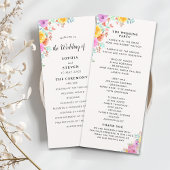Elegant Spring Flowers Botanical Wedding Programm