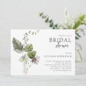 Elegant Spring Greenery | Botanisches Brautparty Einladung (Stehend Vorderseite)