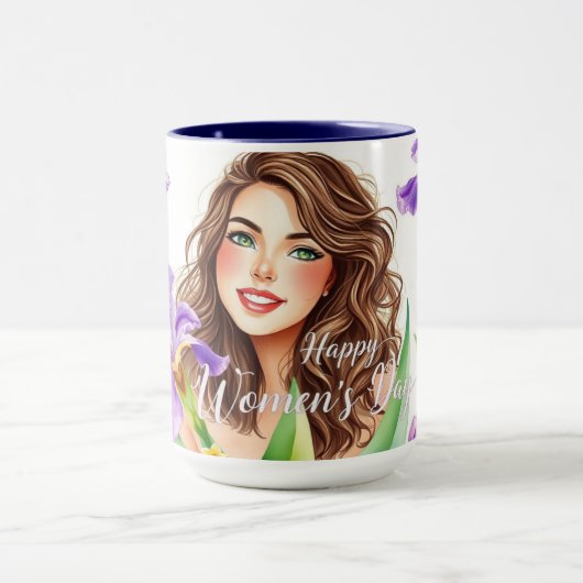 Elegant Spring Iris Floral IWD Gift Tasse (Zentrum)