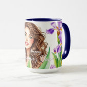 Elegant Spring Iris Floral IWD Gift Tasse (VorderseiteRechts)