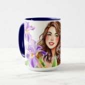 Elegant Spring Iris Floral IWD Gift Tasse (Vorderseite Links)