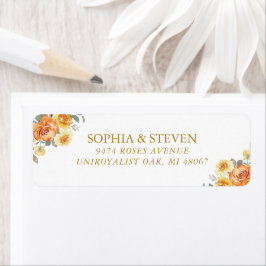 Elegant spring orange flowers with Golden tones