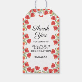 Elegant Spring Red Tulip Blume 65. Geburtstag Geschenkanhänger